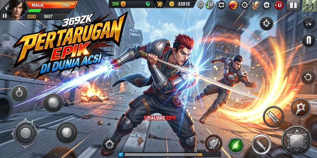 Tangkapan layar gameplay aksi mendebarkan 369ZK.