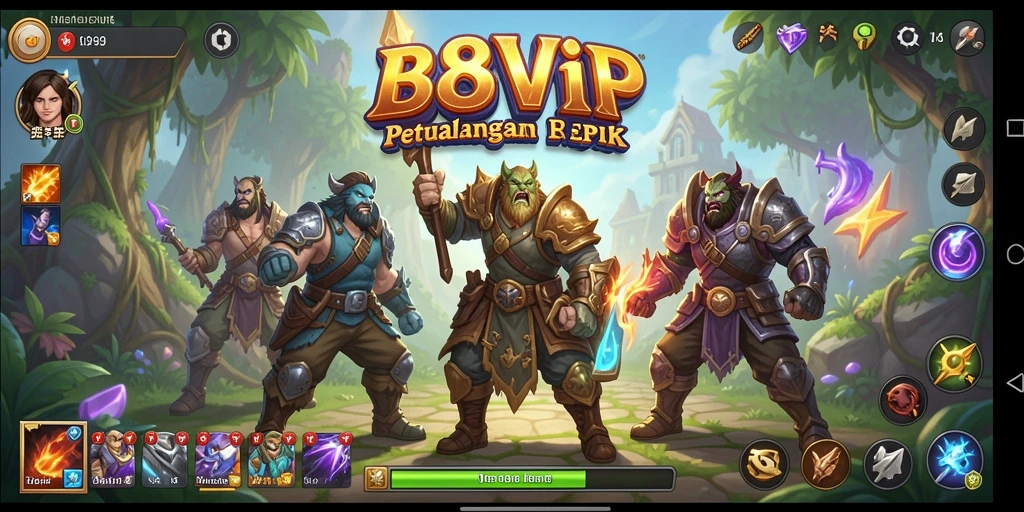 Tampilan gameplay RPG yang mendebarkan di B8VIP.