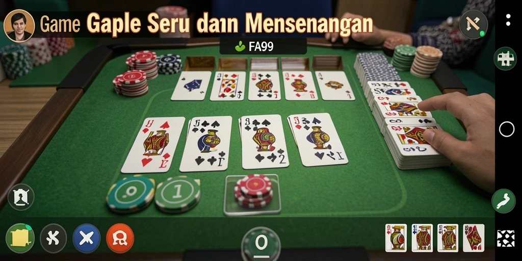 Screenshot gameplay FA99 menampilkan serunya bermain Gaple.