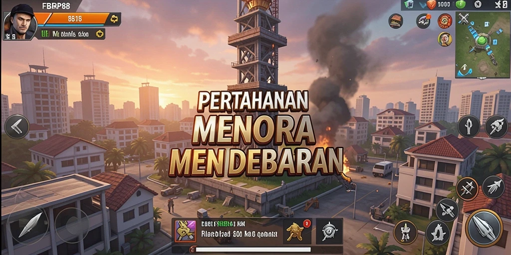 Tangkapan layar FBRP88 menampilkan aksi seru pertahanan menara.