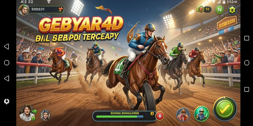 Gameplay seru GEBYAR4D di lintasan yang menantang.