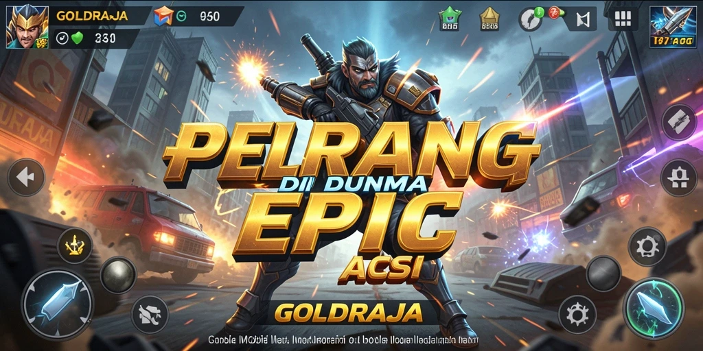 Gameplay menyerang dan bertahan dalam GOLDRAJA yang mendebarkan.