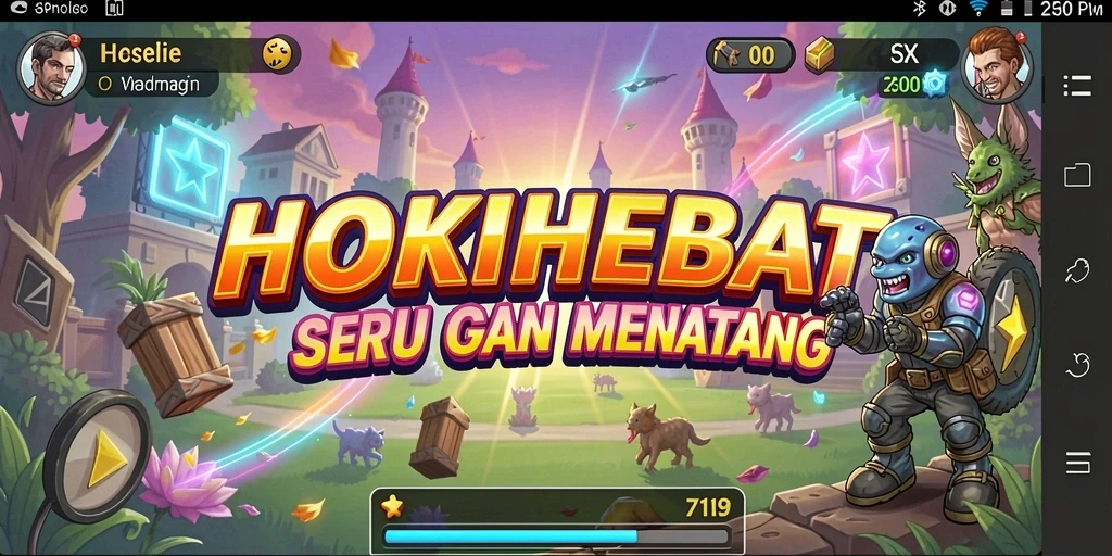 Gameplay seru HOKIHEBAT dengan grafis yang cerah dan menantang.