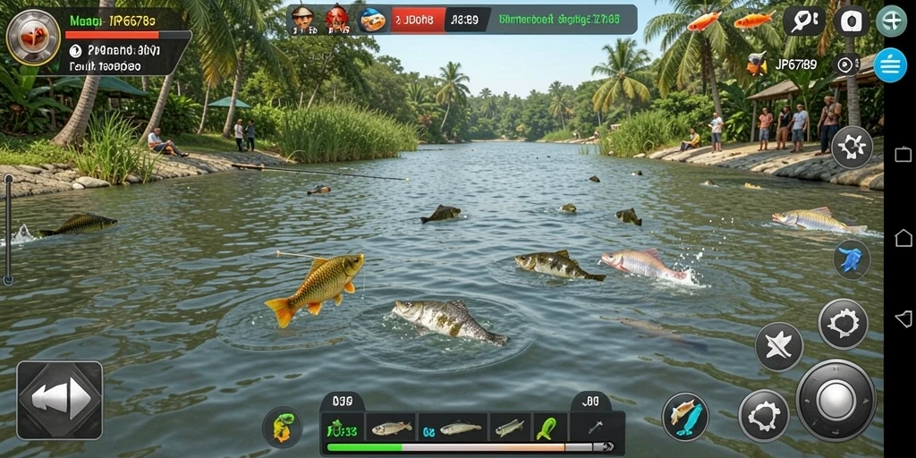 Tampilan gameplay memancing yang mendebarkan dan realistis.