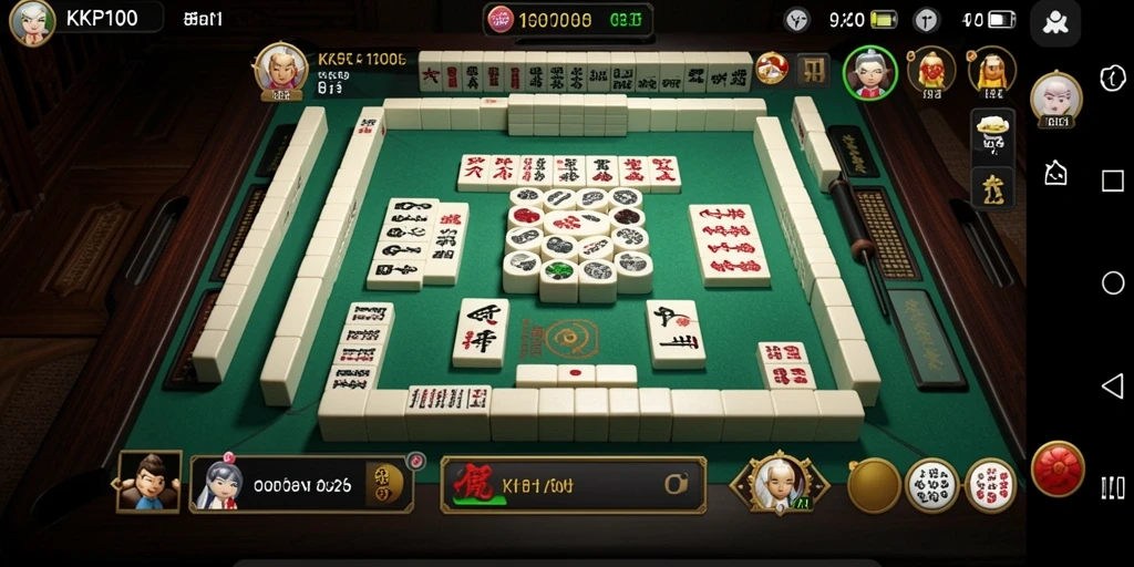 Tangkapan layar KPK100 yang menunjukkan gameplay Mahjong yang menarik.