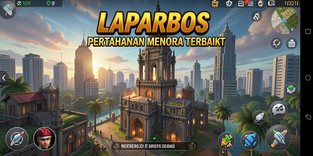 Tangkapan layar LAPARBOS menunjukkan intensitas permainan Tower Defense yang menegangkan.