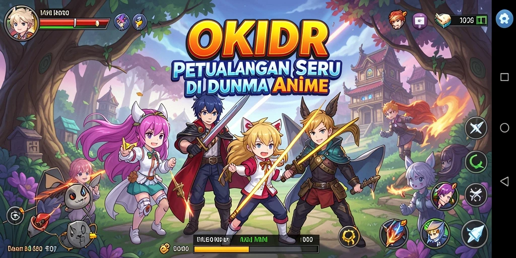 Tangkapan layar utama OKIDR menunjukkan aksi seru di dunia anime.