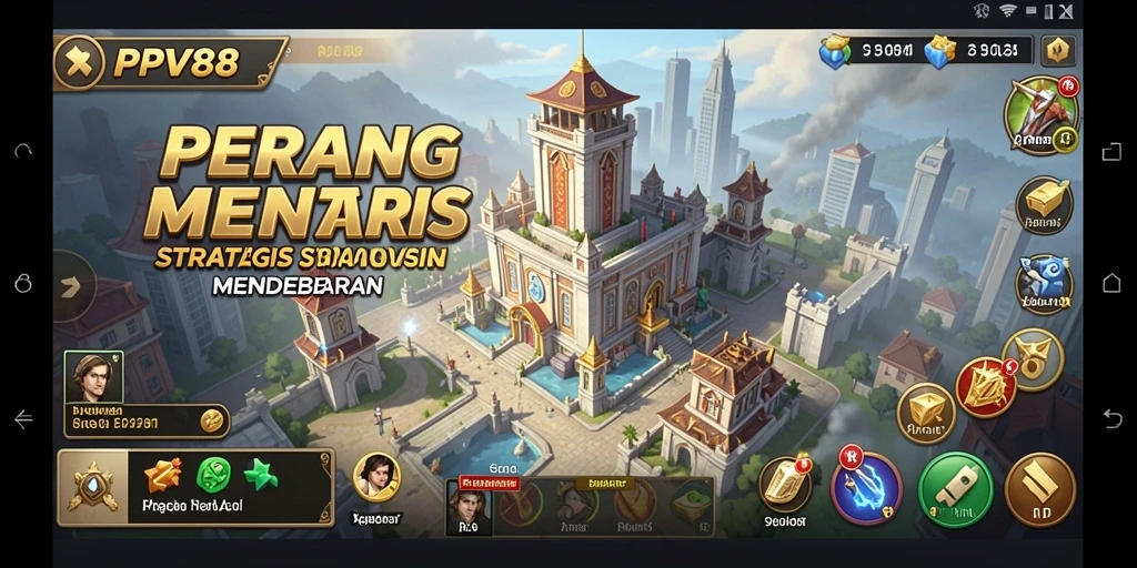 Tampilan gameplay PPV88 dengan menara strategis dan musuh yang mendekati.