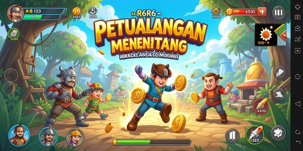 Screenshot gameplay R6R6 menampilkan petualangan seru dalam dunia penuh warna.