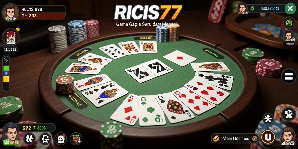 Tampilan gameplay seru saat bermain Gaple di RICIS77.