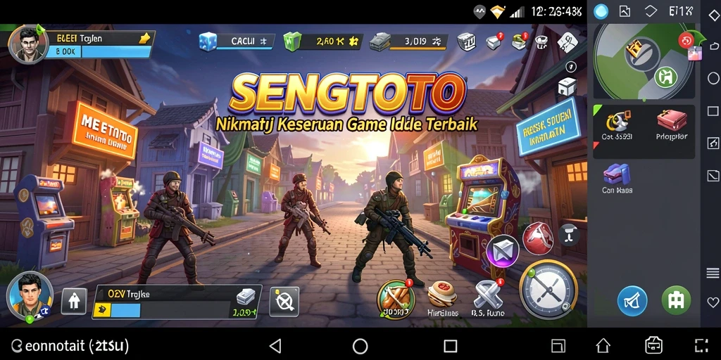 Screenshot utama SENGTOTO menampilkan beragam karakter dan gameplay yang menarik.