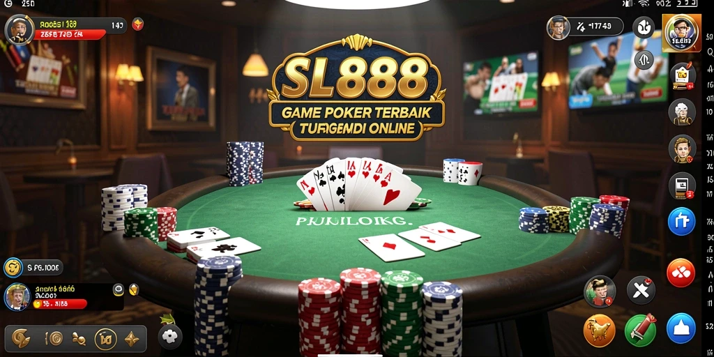 Tampilan menarik dari aksi gameplay Poker di SL888.