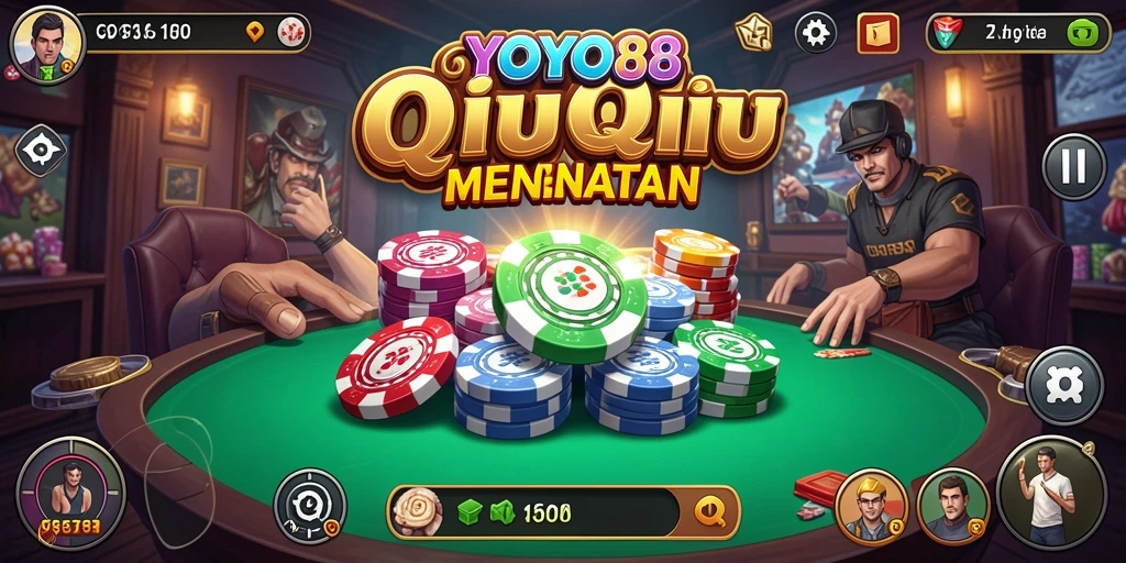 Tampilan gameplay menarik pada YOYO88 saat bermain QiuQiu.