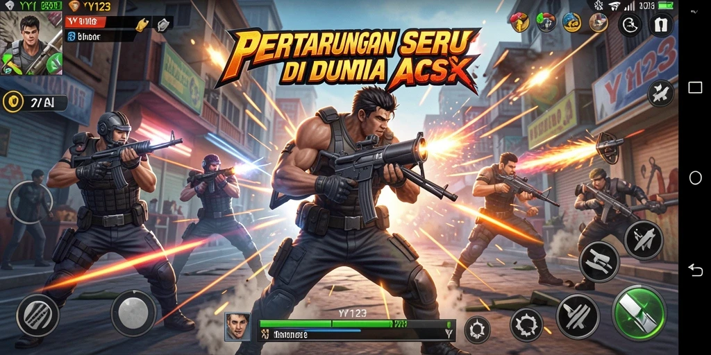 Screenshot menampilkan pertarungan epik dalam YY123 dengan aksi yang mendebarkan.